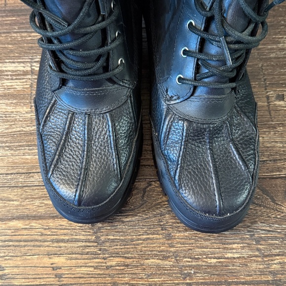 Lauren Ralph Lauren Quinta Black Leather Shearling Boots 8.5 EUC - Picture 5 of 11